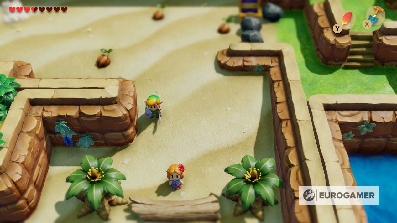 Zelda Link's Awakening Yarna Desert location, where to find Marin to